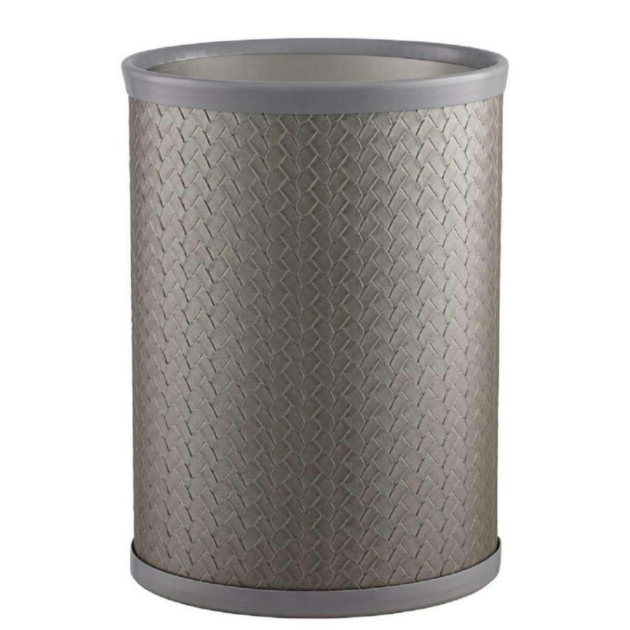 Bathroom Decor *  | Kraftware San Remo 13 Qt. Silver Oval Waste Basket