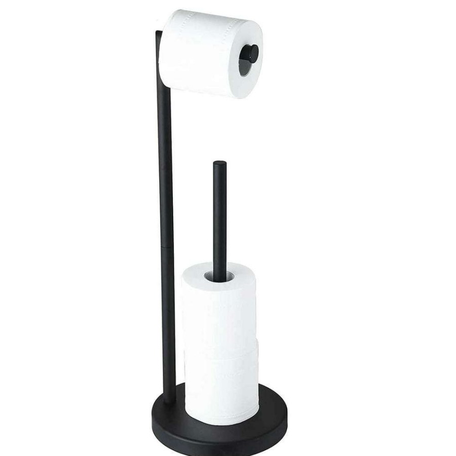 Bathroom Hardware *  | Acehoom Bathroom Freestanding Toilet Paper Holder Stand With Reserver In Matte Black