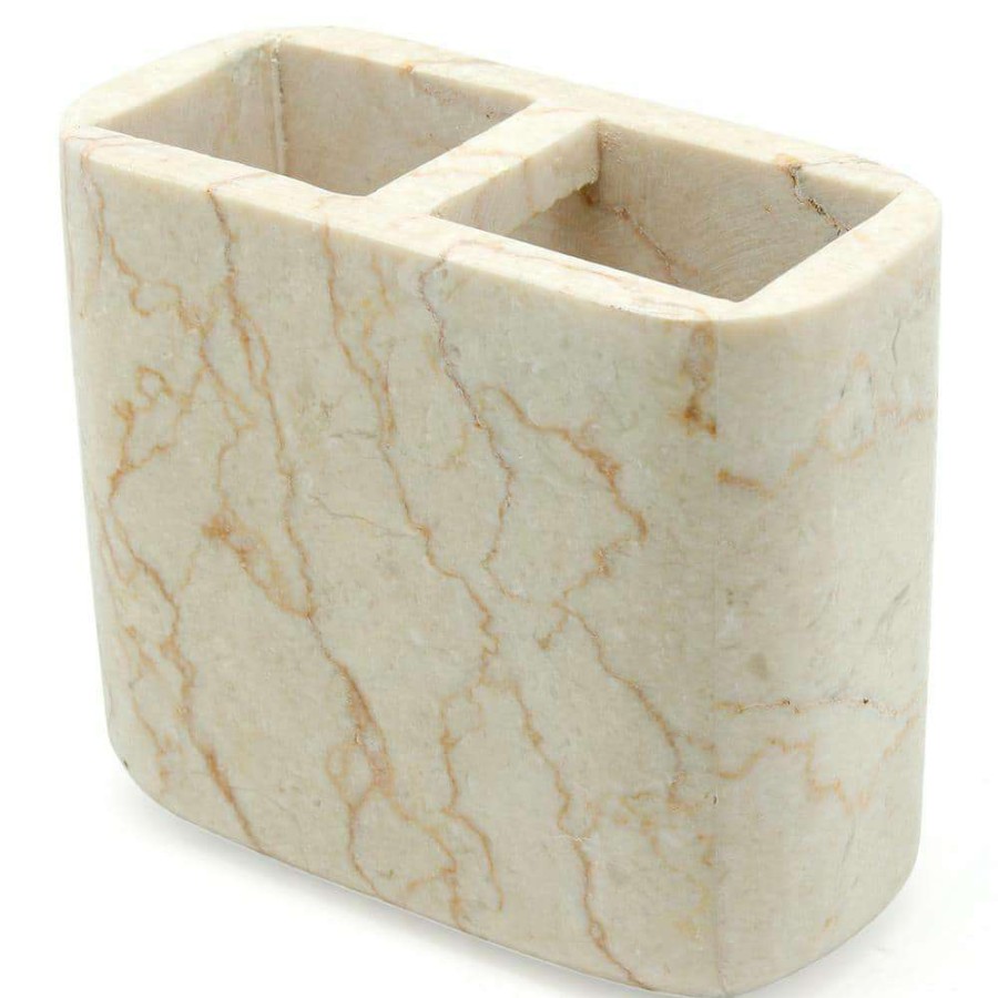 Bathroom Decor *  | Creative Home Spa Natural Marble Toothbrush Holder In Champagne Color