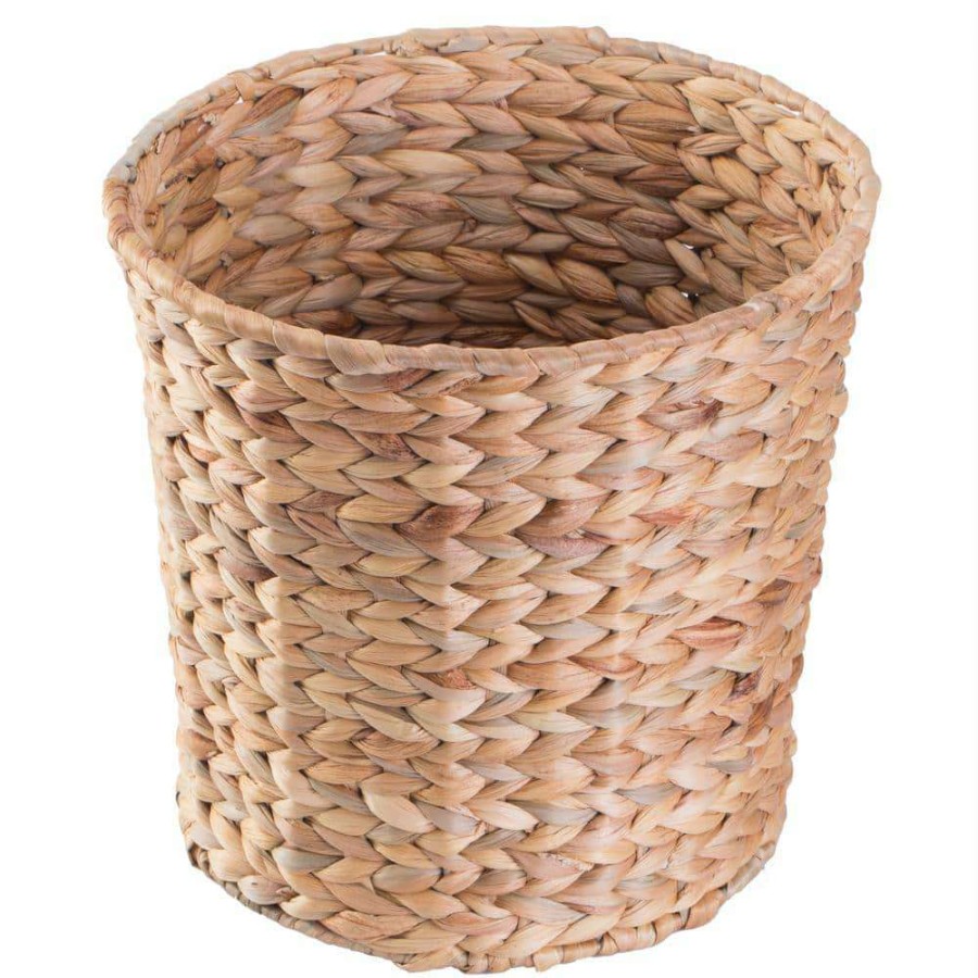 Bathroom Decor *  | Vintiquewise Round Wicker Natural Water Hyacinth Waste Basket