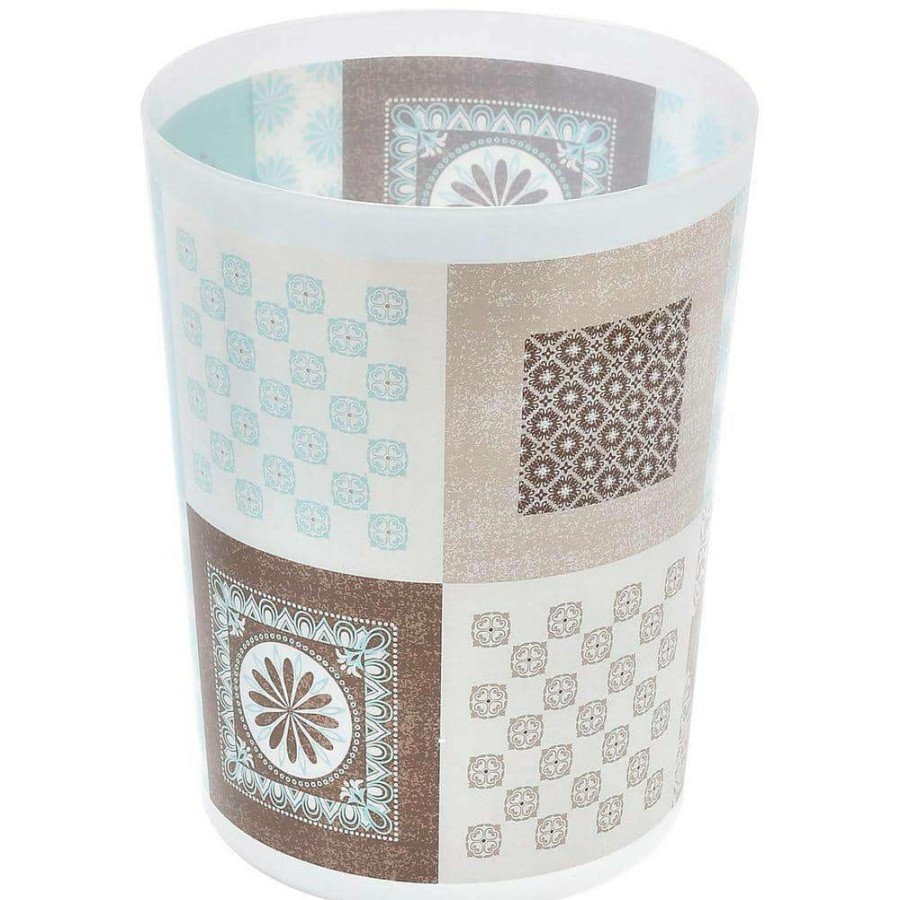 Bathroom Decor *  | Unbranded 4.5 L/1.2 Gal. Faience Printed Waste Basket Floor Trash Can