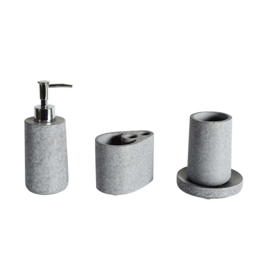 Bathroom Decor *  | Amucolo 4-Piece Bathroom Accessories Set In Cement Grey