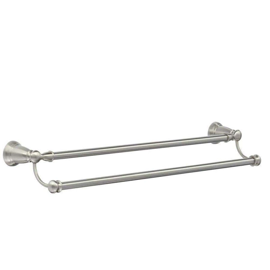 Bathroom Hardware *  | Moen Banbury 24 In. Double Towel Bar In Spot Resist Brushed Nickel