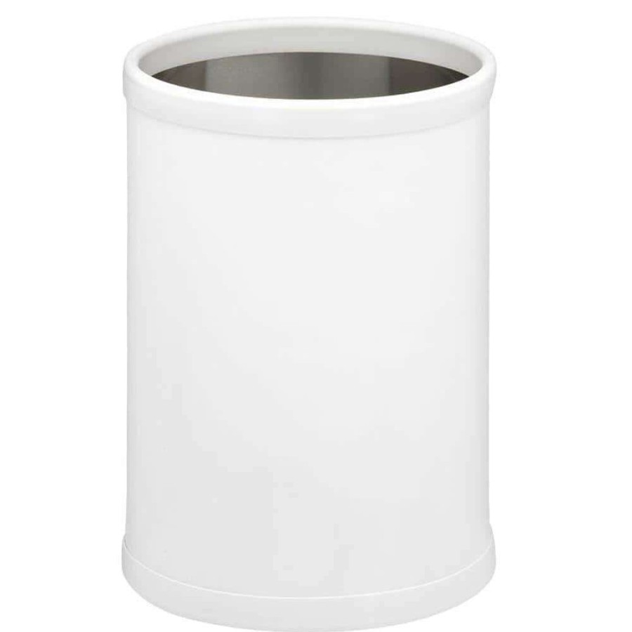 Bathroom Decor *  | Kraftware Bartenders Choice Fun Colors White 8 Qt. Round Waste Basket