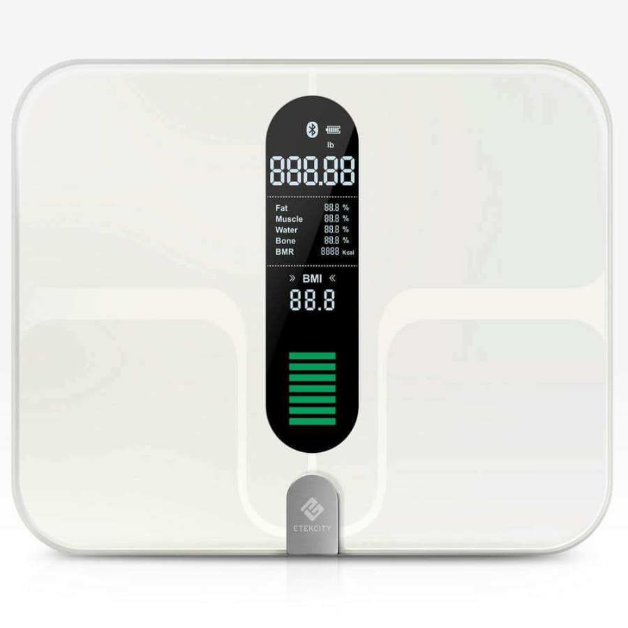 Bathroom Scales *  | Etekcity White Ultrawide Smart Fitness Scale