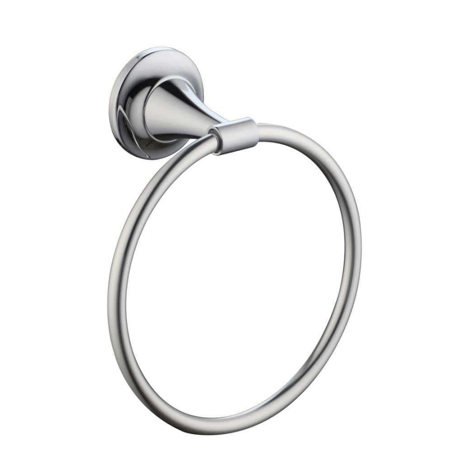 Bathroom Hardware *  | Glacier Bay Constructor Towel Ring In Chrome