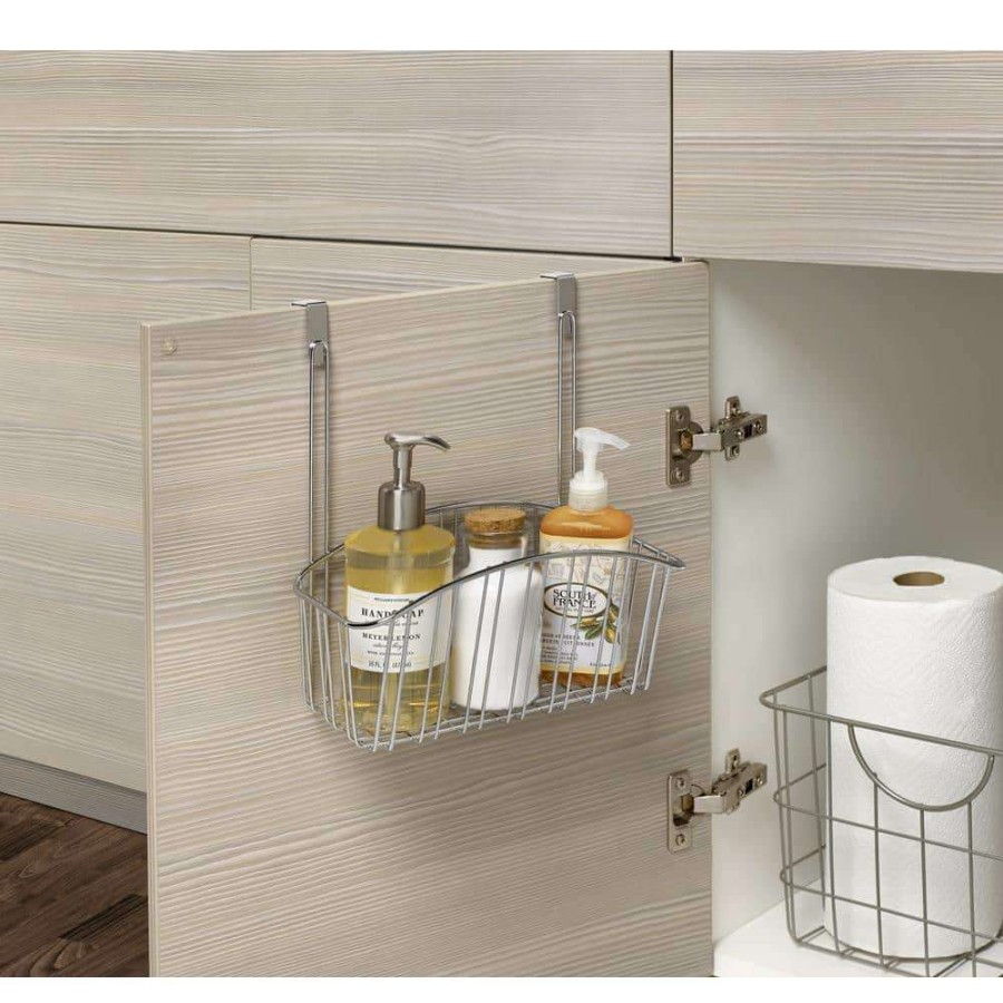 Bathroom Organizers *  | Spectrum Contempo 10.5 In. W X 6.375 In. D X 14 In. H Over The Cabinet Medium Basket In Chrome