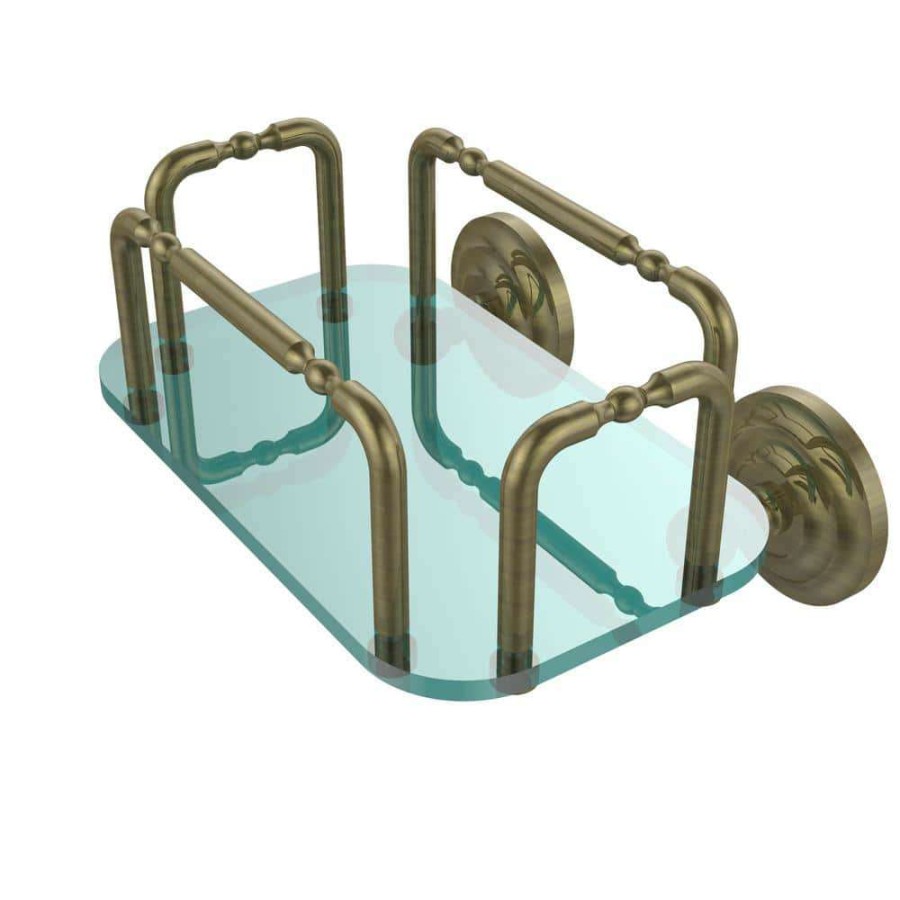 Bathroom Organizers *  | Allied Brass Que New Wall Mounted Guest Towel Holder In Antique Brass