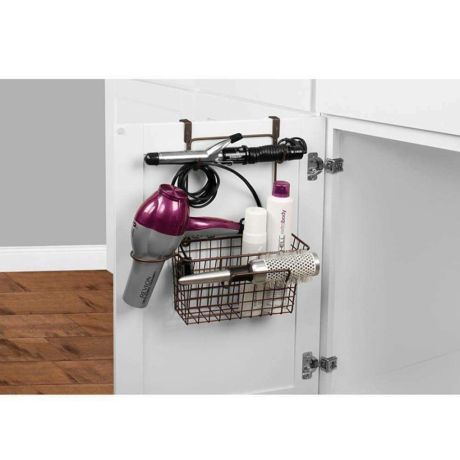 Bathroom Organizers *  | Spectrum Grid 14 In. W X 7.625 In. D X 14.5 In. H Over The Cabinet Wide Styling Center In Bronze