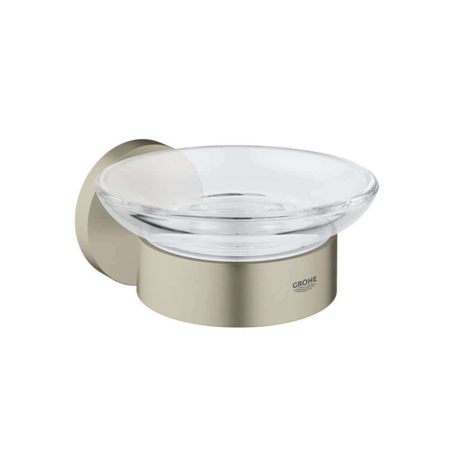 Bathroom Decor *  | Grohe Essentials Wall-Mounted Soap Dish With Holder In Brushed Nickel Infinityfinish