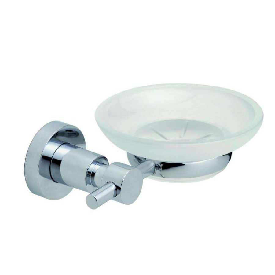 Bathroom Decor *  | No Drilling Required Loxx Wall Mount Soap Dish Holder With Frosted Glass In Chrome