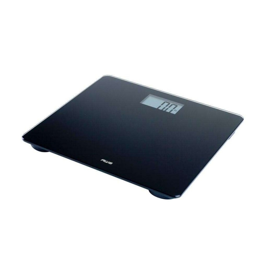 Bathroom Scales *  | American Weigh Scales 330 Lb. Digital Glass Top Bathroom Scale In Black