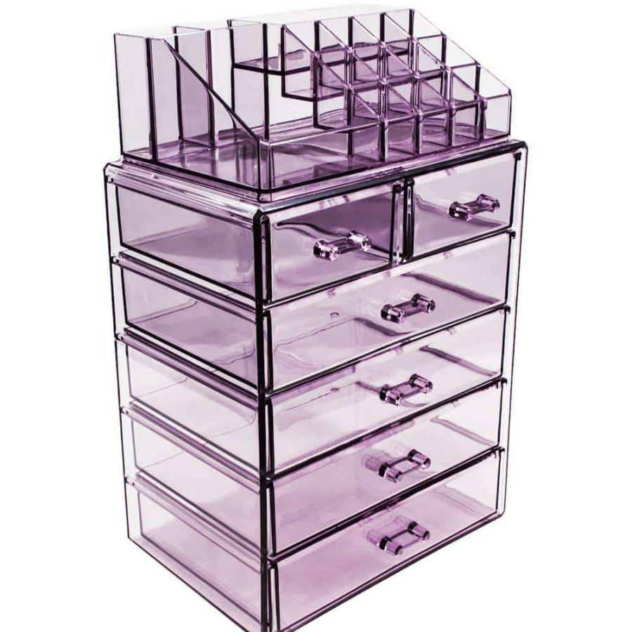 Bathroom Organizers *  | Sorbus Freestanding 6-Drawer 6.25 In. X 14.25 In. 1-Cube Acrylic Cosmetic Organizer In Purple