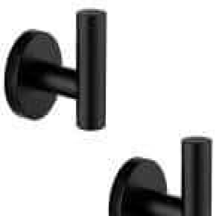 Bathroom Hardware *  | Ruiling Round Bathroom Robe Hook And Towel Hook In Stainless Steel Matte Black (2-Pack)