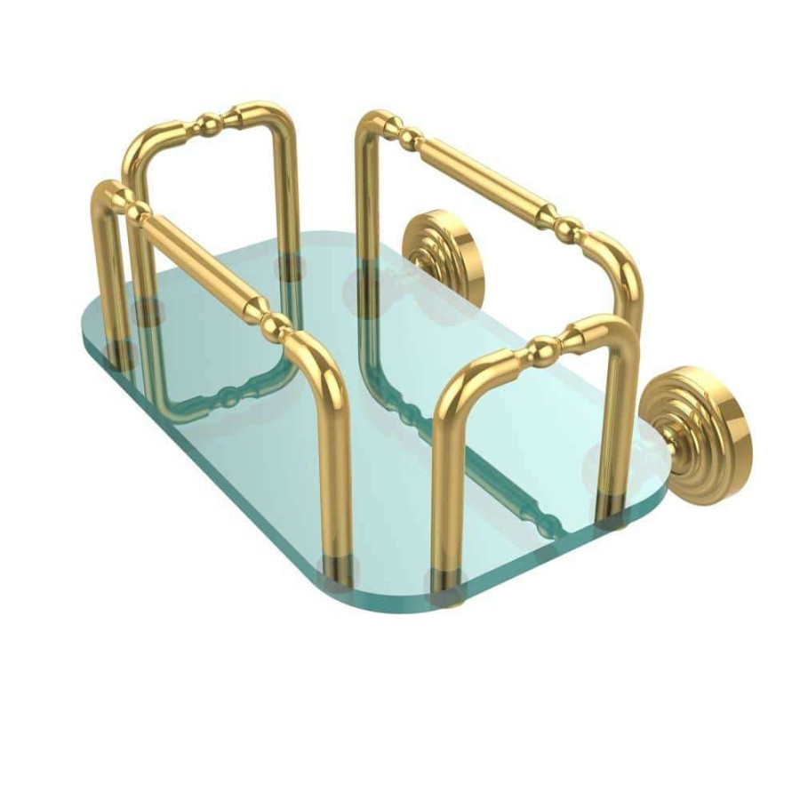 Bathroom Organizers *  | Allied Brass Waverly Place Wall Mounted Guest Towel Holder In Unlacquered Brass