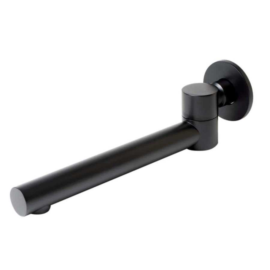 Bathtub Accessories *  | Alfi Brand 9.75 In. Wall-Mount Bath Spout With Foldable Ability In Black Matte