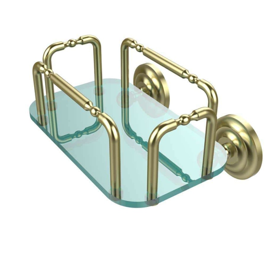 Bathroom Organizers *  | Allied Brass Que New Wall Mounted Guest Towel Holder In Satin Brass