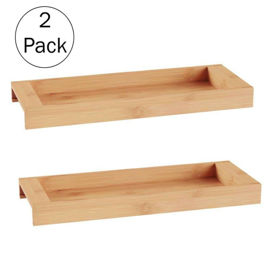 Bathroom Organizers *  | Lavish Home Bamboo Bathroom Tray In Natural Brown 2-Pack