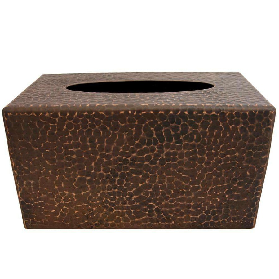 Bathroom Decor *  | Premier Copper Products Large Hand Hammered Copper Tissue Box Cover In Oil Rubbed Bronze