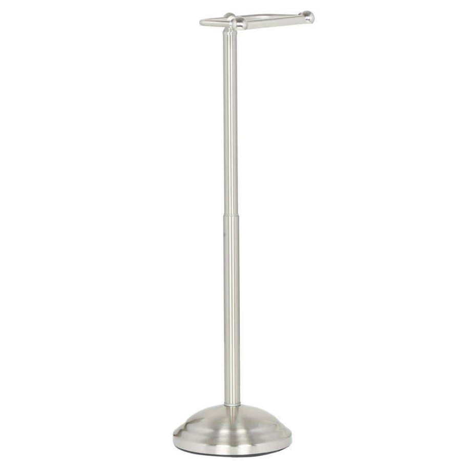 Bathroom Hardware *  | Delta Greenwich Telescoping Pivoting Free-Standing Toilet Paper Holder In Spotshield Brushed Nickel