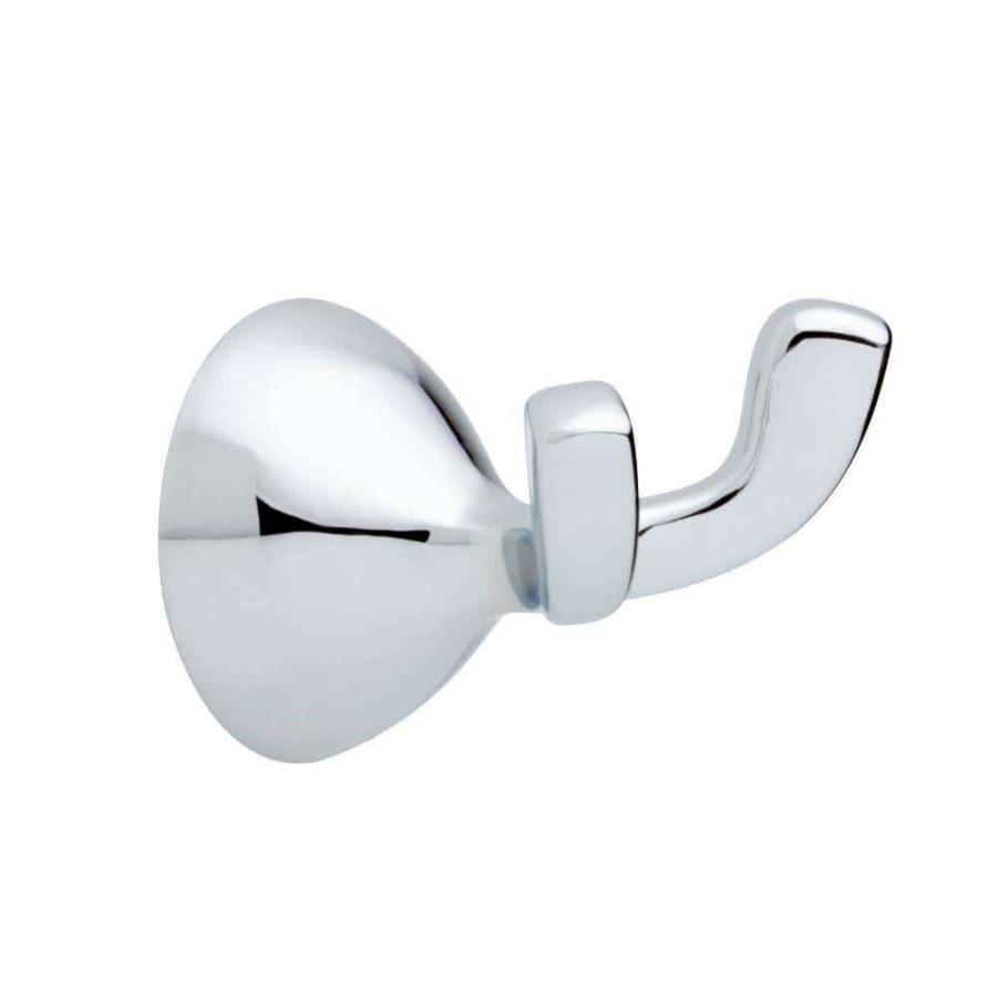 Bathroom Hardware *  | Delta Foundations Double Towel Hook In Chrome