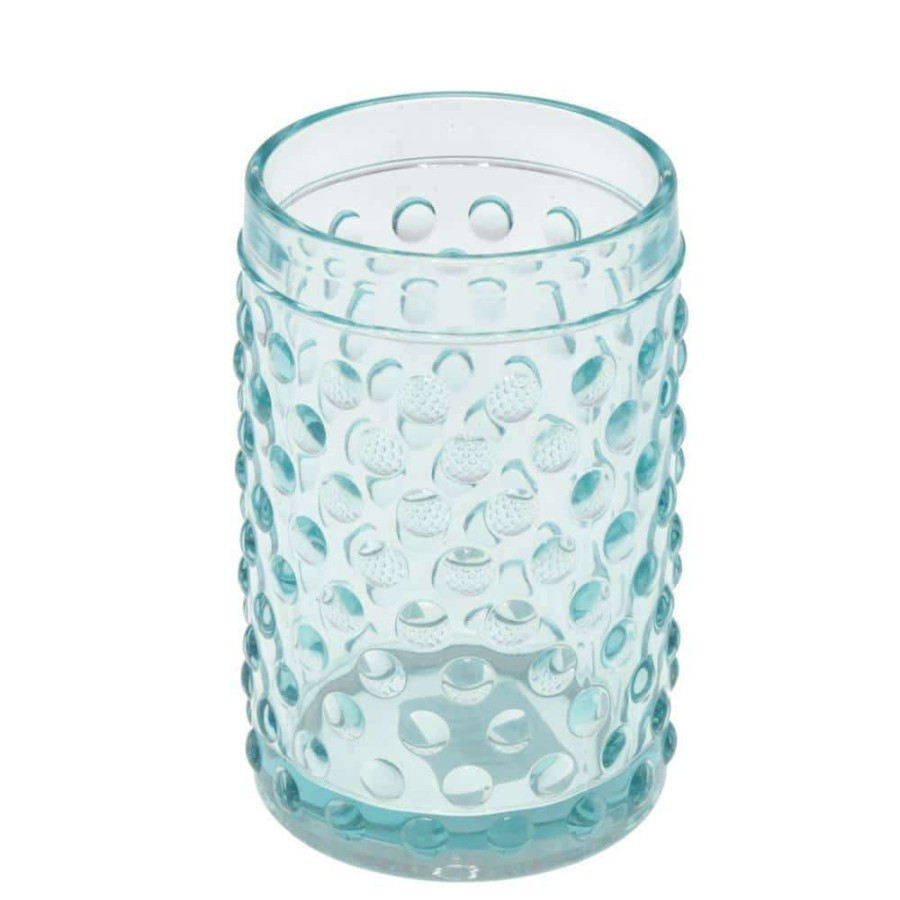 Bathroom Decor *  | Creative Home 3 In. Dia X 4-1/2 In. H Transparent Blue Dot Glass Tumbler, Toothbrush Holder