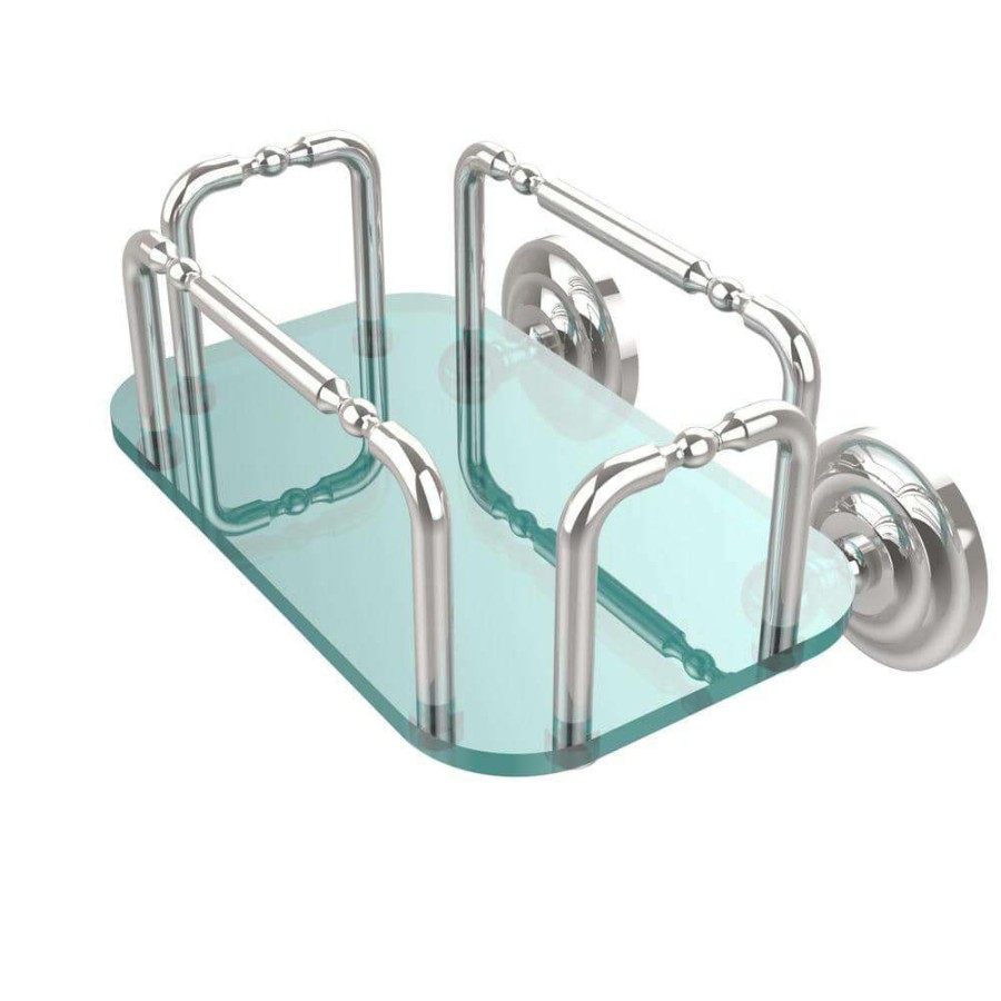 Bathroom Organizers *  | Allied Brass Que New Wall Mounted Guest Towel Holder In Polished Chrome