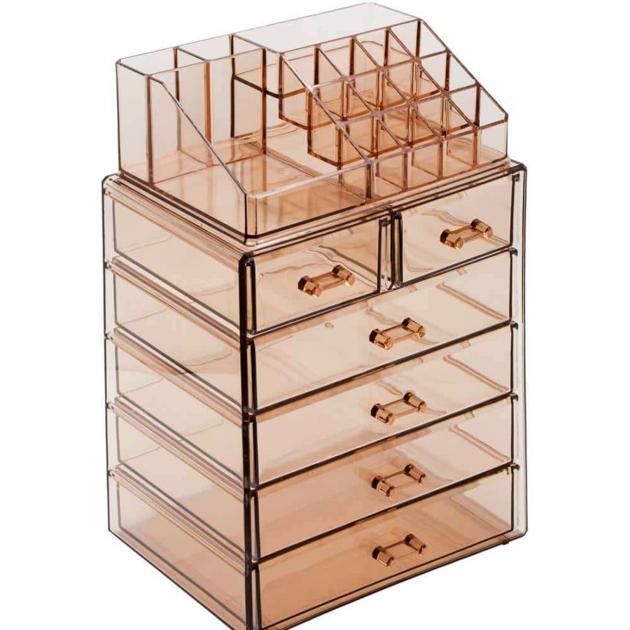 Bathroom Organizers *  | Sorbus Freestanding 6-Drawer 6.25 In. X 14.25 In. 1-Cube Cosmetic Organizer In Acrylic Brown