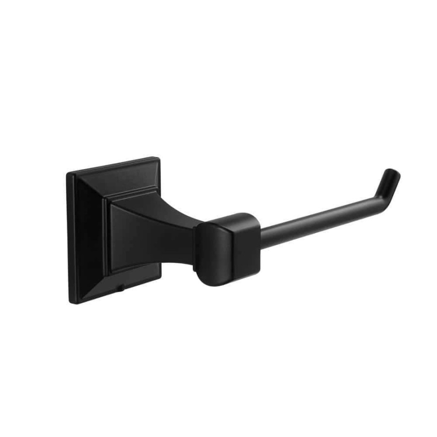 Bathroom Hardware *  | Glacier Bay Lorent Matte Black Toilet Paper Holder