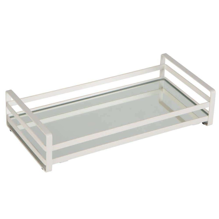 Bathroom Organizers *  | Home Details Slim Flat Wired Rails Vanity Tray In White