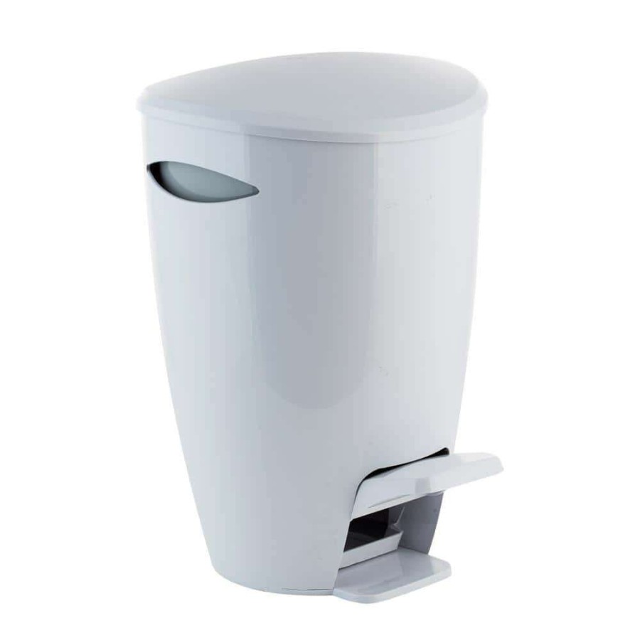 Bathroom Decor *  | Bath Bliss 5 L Contour Step Pedal Waste Bin In White