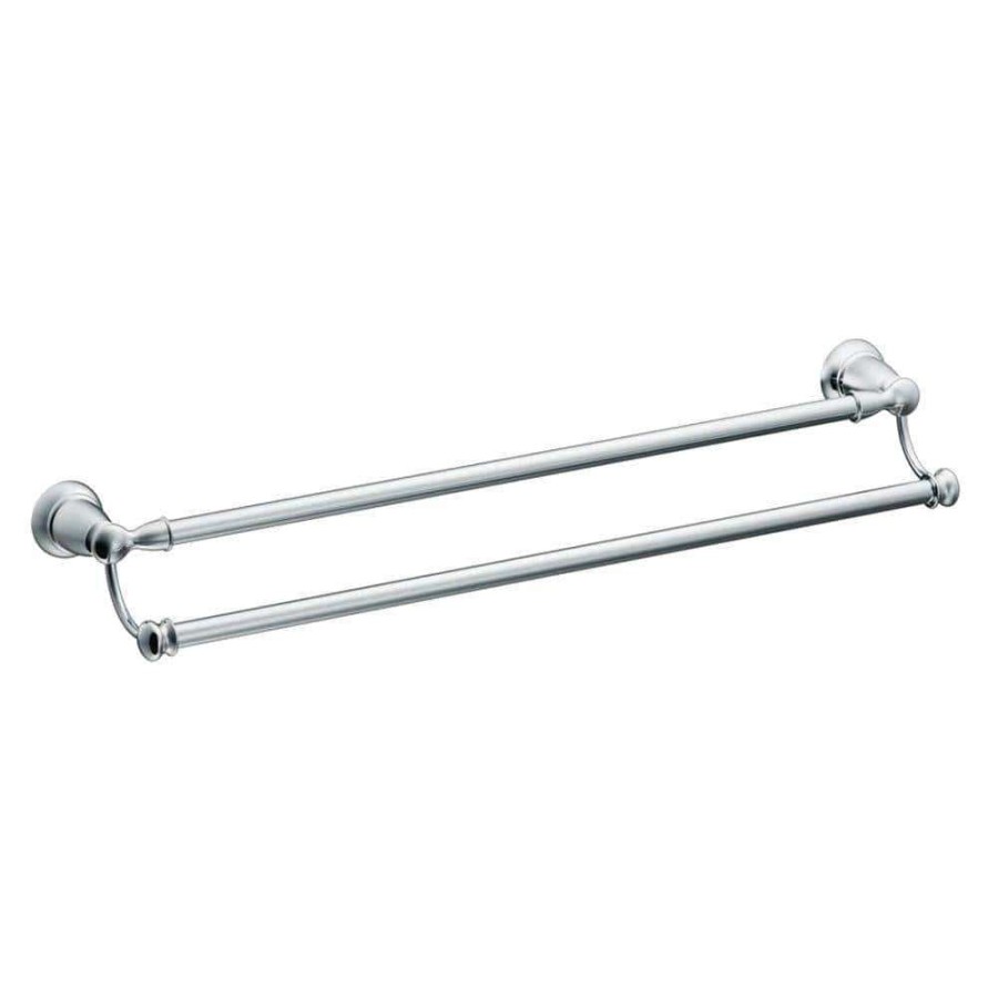 Bathroom Hardware *  | Moen Banbury 24 In. Double Towel Bar In Chrome