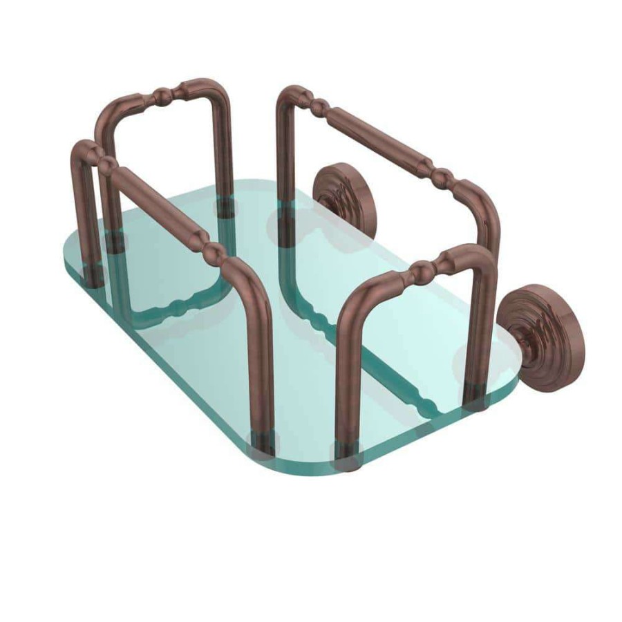 Bathroom Organizers *  | Allied Brass Waverly Place Wall Mounted Guest Towel Holder In Antique Copper