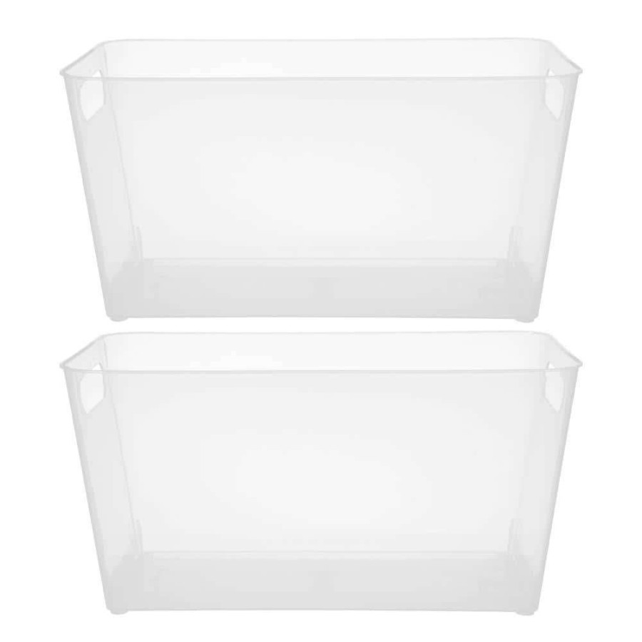 Bathroom Organizers *  | Kenney Storage Made Simple Organizer Bin With Handles In Clear (Set Of 2)