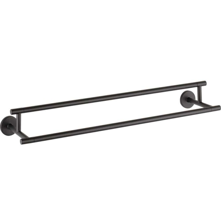 Bathroom Hardware *  | Delta Trinsic 24 In. Double Towel Bar In Matte Black