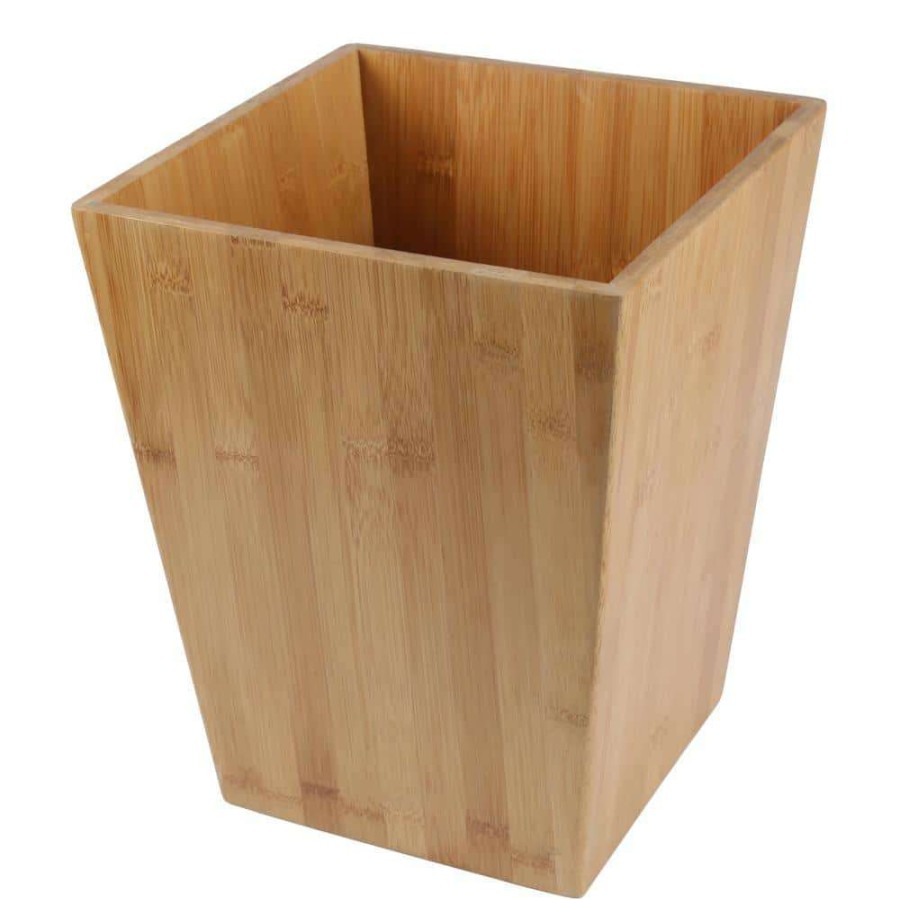 Bathroom Decor *  | Creative Home Natural Bamboo Waste Basket, Garbage Container Recycle Trash Bin