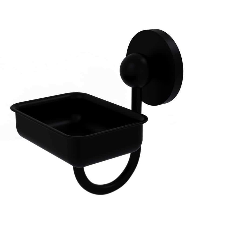 Bathroom Decor *  | Allied Brass Prestige Skyline Wall Mounted Soap Dish In Matte Black