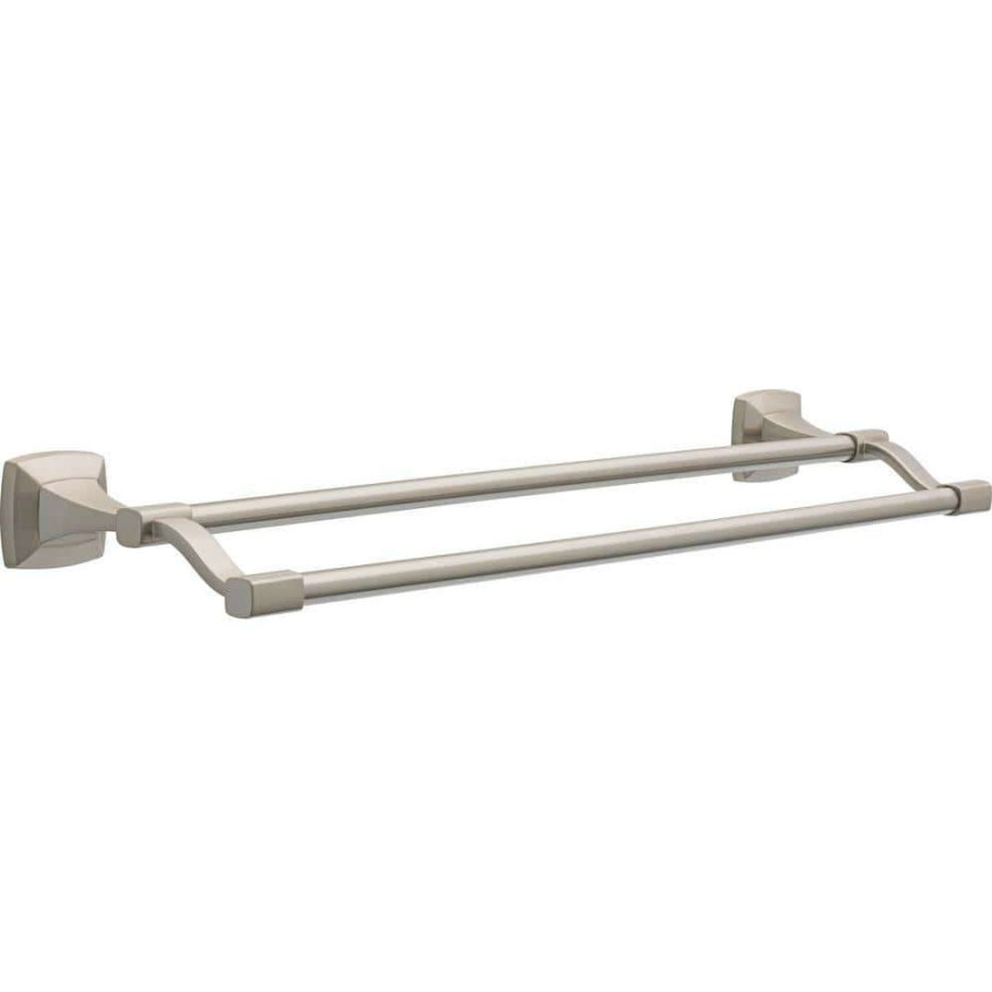 Bathroom Hardware *  | Delta Portwood 24 In. Double Towel Bar In Spotshield Brushed Nickel