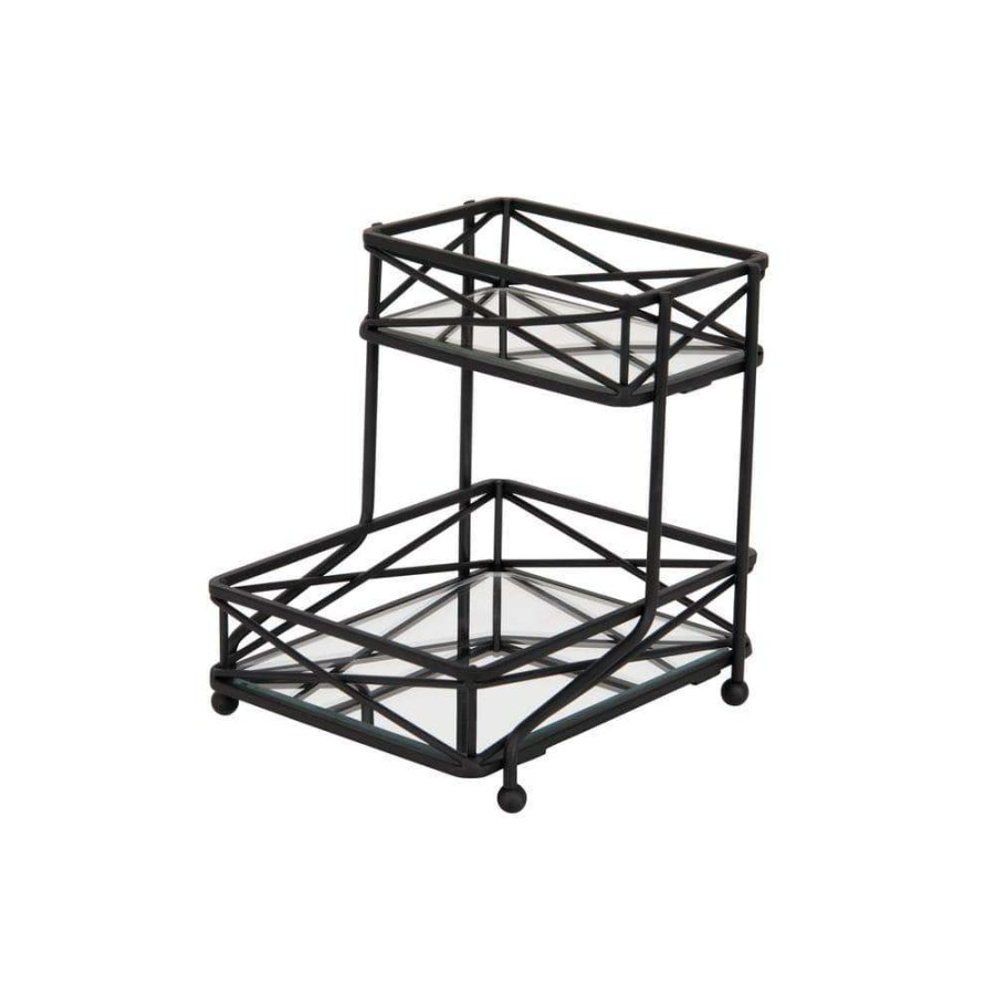 Bathroom Organizers *  | Home Details 2-Tier Sleek Vanity Tower In Matte Black