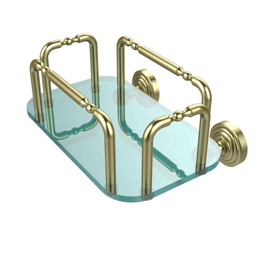 Bathroom Organizers *  | Allied Brass Waverly Place Wall Mounted Guest Towel Holder In Satin Brass