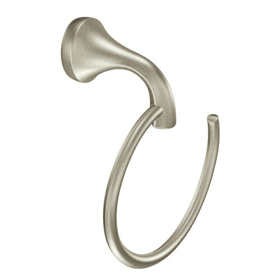 Bathroom Hardware *  | Moen Eva Towel Ring In Brushed Nickel