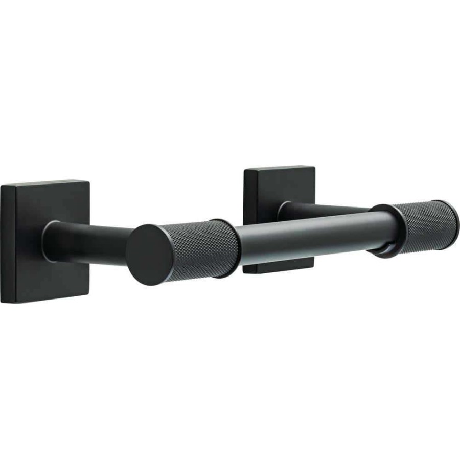 Bathroom Hardware *  | Delta Averland Pivot Arm Toilet Paper Holder In Matte Black