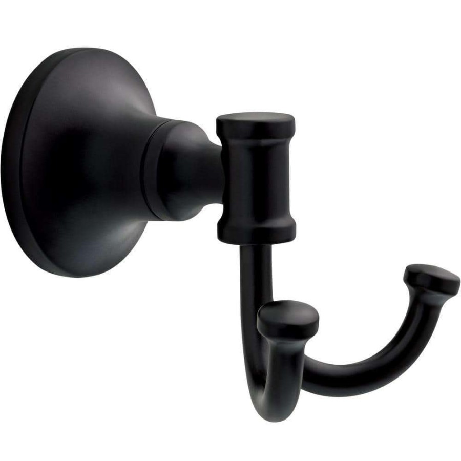 Bathroom Hardware *  | Delta Chamberlain Double J Towel Hook In Matte Black