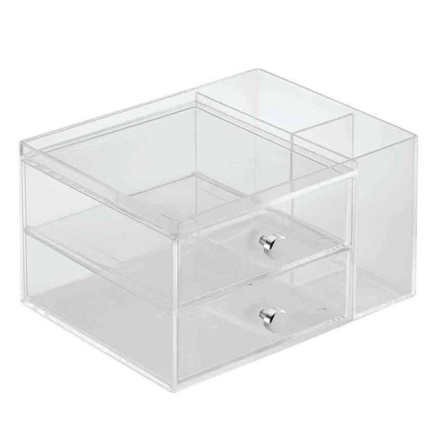 Bathroom Organizers *  | Interdesign 7 In. D X 5 In. H X 9 In. W Clear Plastic Cube Storage Bin