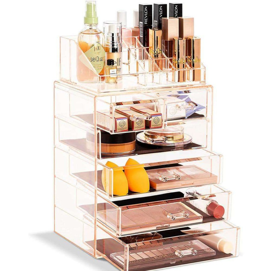 Bathroom Organizers *  | Sorbus Freestanding 6 Drawer 6.25 In. X 14.25 In. 1-Cube Cosmetic Organizer In Pink Acrylic