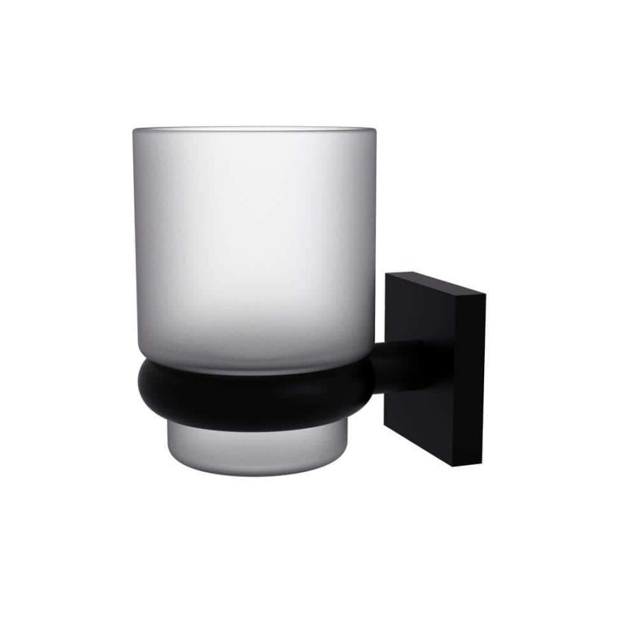 Bathroom Decor *  | Allied Brass Montero Collection Wall Mounted Tumbler Holder In Matte Black