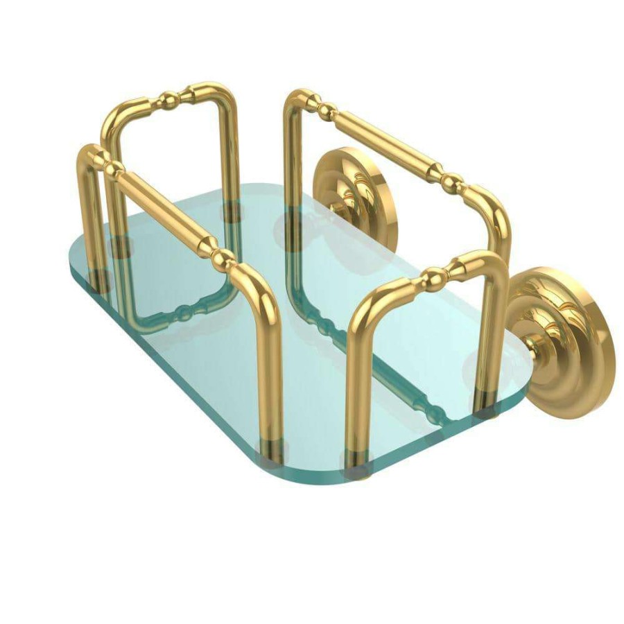 Bathroom Organizers *  | Allied Brass Que New Wall Mounted Guest Towel Holder In Unlacquered Brass