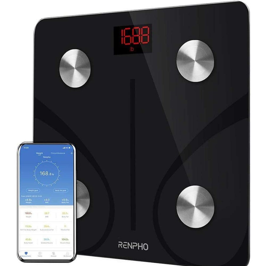 Bathroom Scales *  | Renpho Bluetooth Smart Body Scale With 13 Metrics, Black