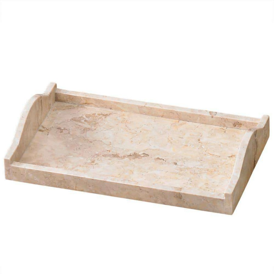 Bathroom Organizers *  | Creative Home Natural Champagne Marble Arch 7.4 In. X 12.6 In. X 2.6 In. Tray Vanity Towel Tray Bathroom Accessory Organizer In Beige