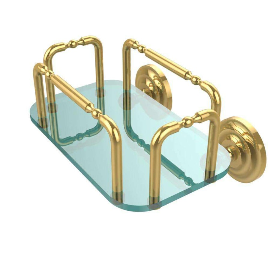 Bathroom Organizers *  | Allied Brass Que New Wall Mounted Guest Towel Holder In Polished Brass